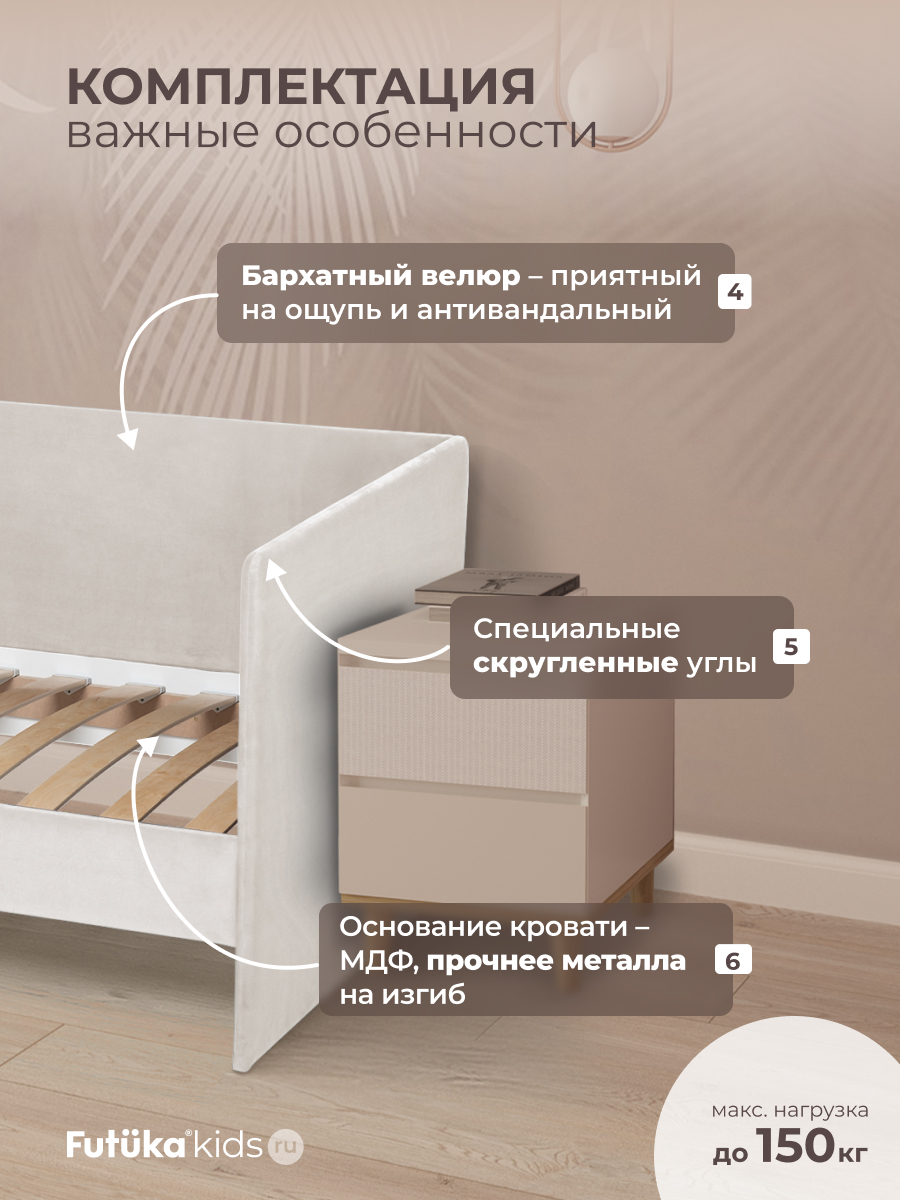 Диван - кровать Симпл 160х80 см ткань Микровелюр фото 4